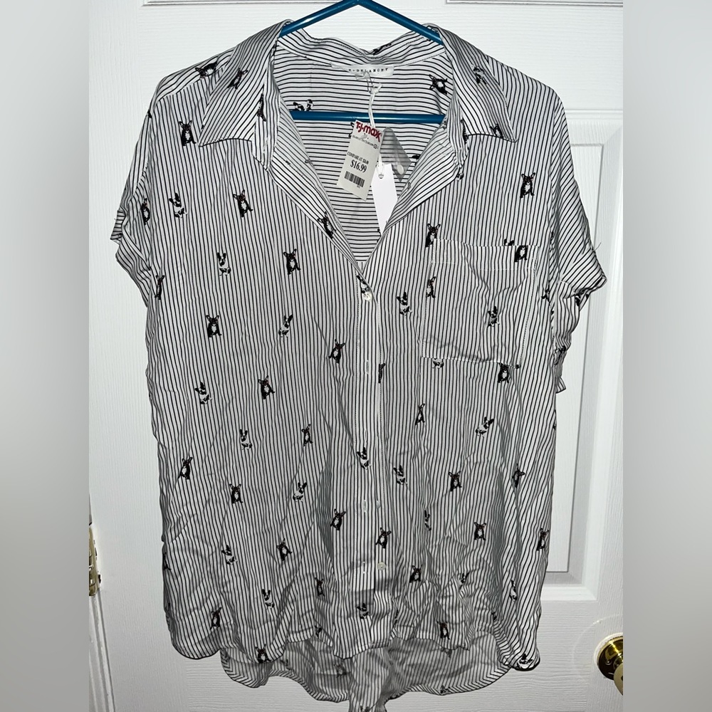 A one of a kind Boston Terrier blouse.